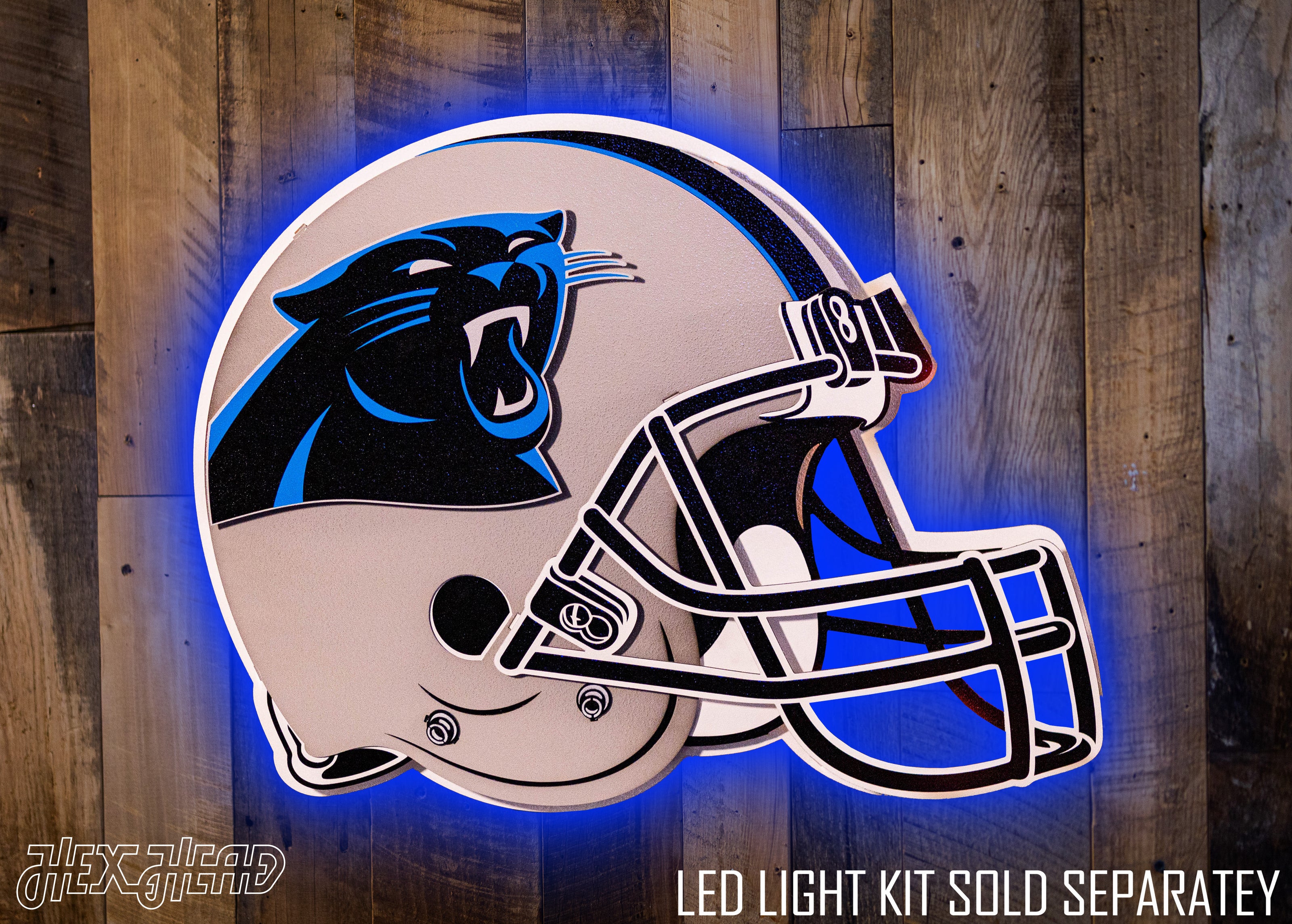 Carolina Panthers BLITZ Collection - 8 Layer Helmet 3D Vintage Metal Wall Art