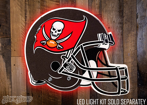 Tampa Bay Buccaneers BLITZ Collection - 8 Layer Tampa Bay Buccaneers Helmet 3D Vintage Metal Wall Art