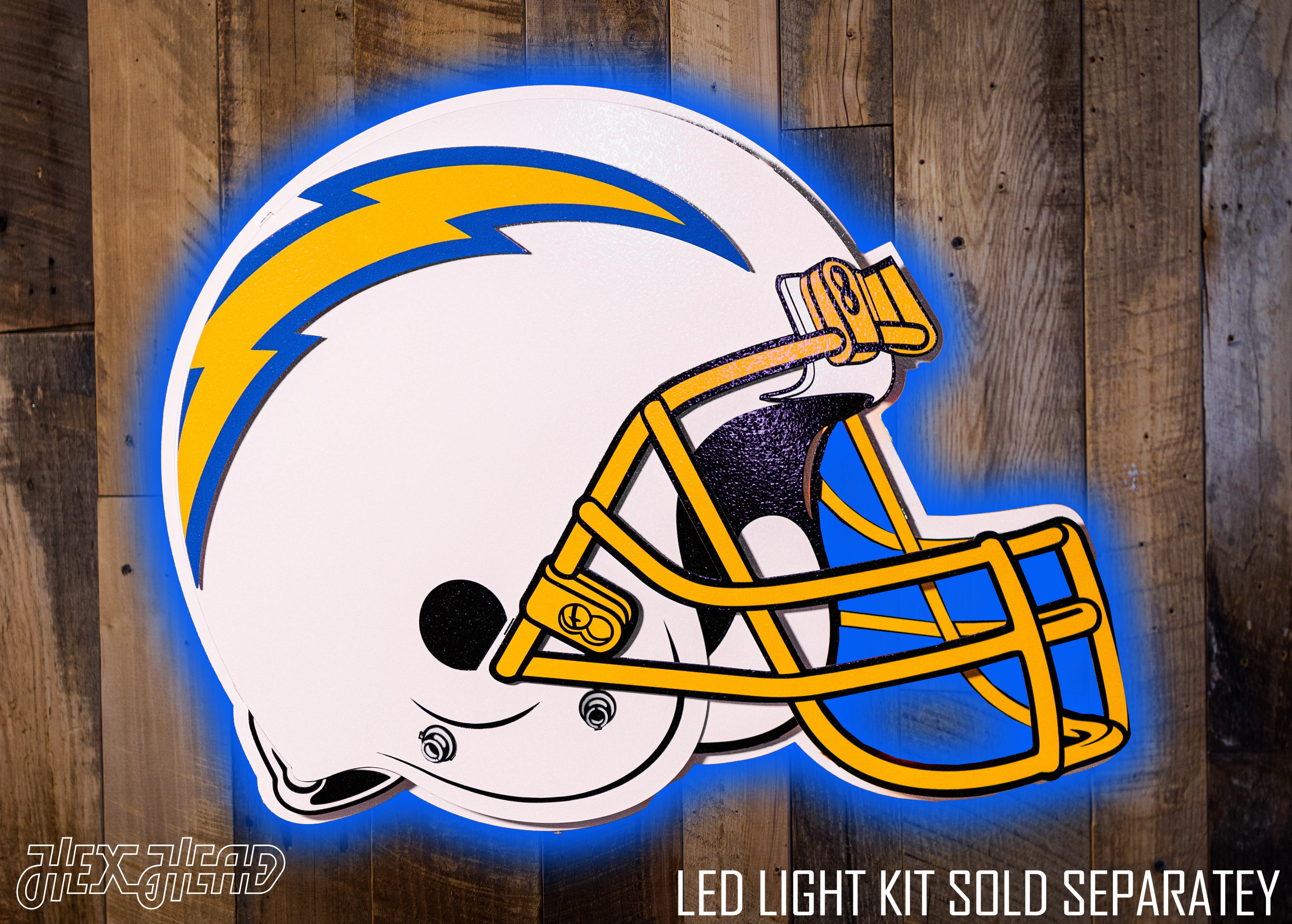 BLITZ Collection - 8 Layer Los Angeles Chargers Helmet 3D Vintage Metal Wall Art