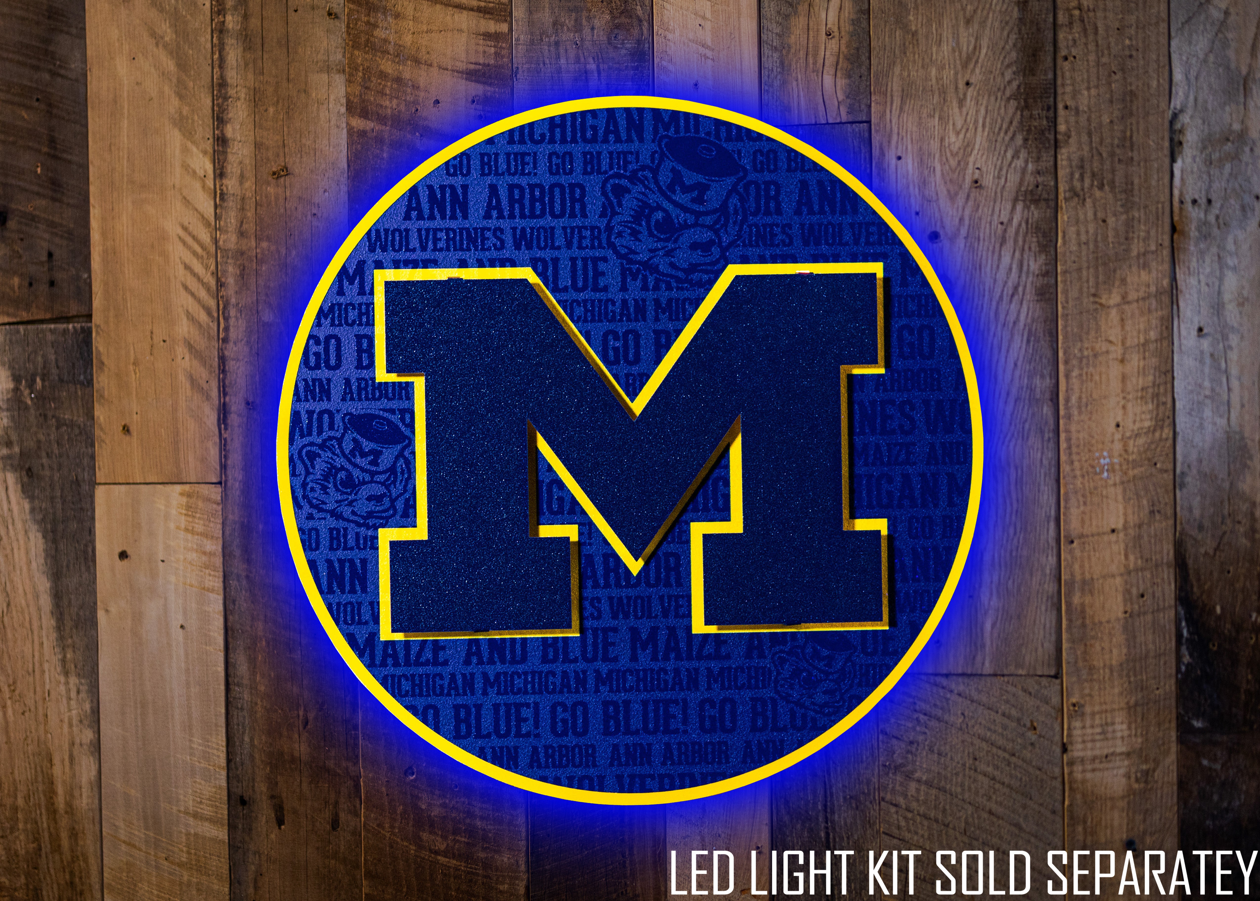 Michigan Wolverines 'Block M" CRAFT SERIES 3D Embossed Metal Wall Art