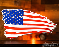 Tattered American Flag 3D Metal Wall Art