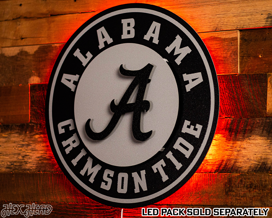 MONOCHROME - Alabama Crimson Tide 3D Vintage Metal Wall Art