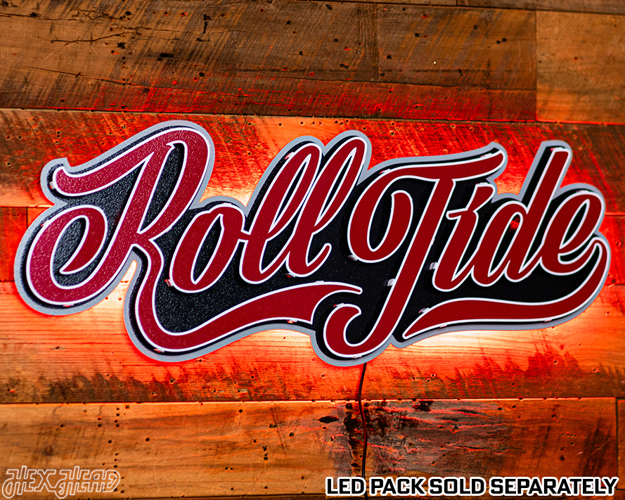 Alabama Roll Tide Script 3D Metal Wall Art