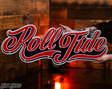 Alabama Roll Tide Script 3D Metal Wall Art