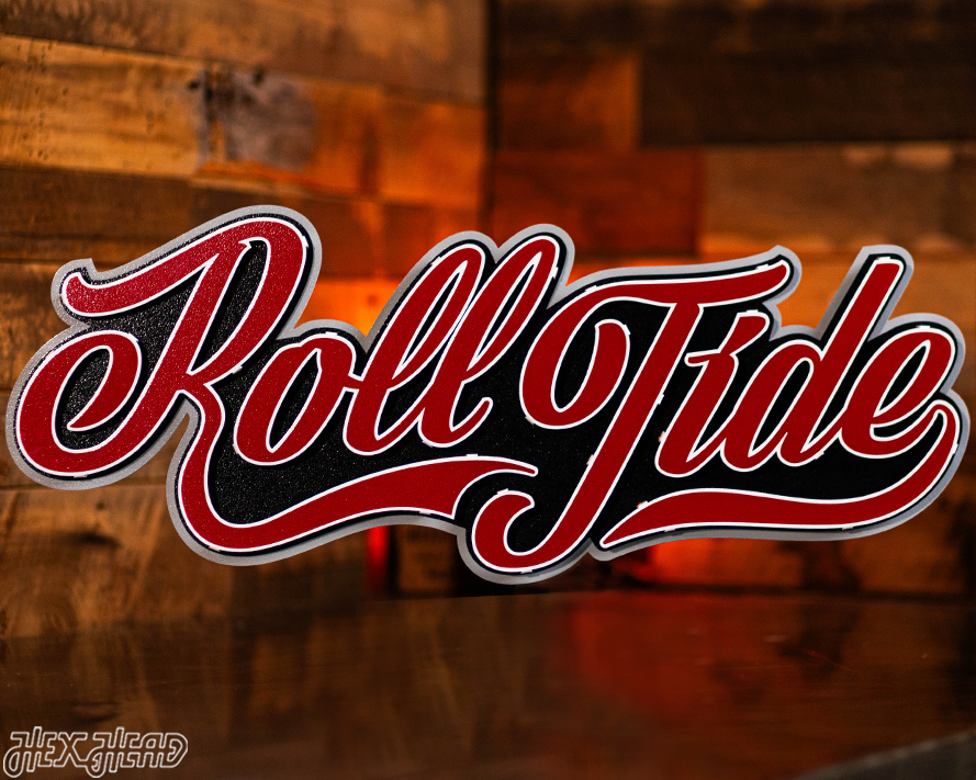 Alabama Roll Tide Script 3D Metal Wall Art