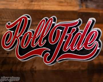 Alabama Roll Tide Script 3D Metal Wall Art