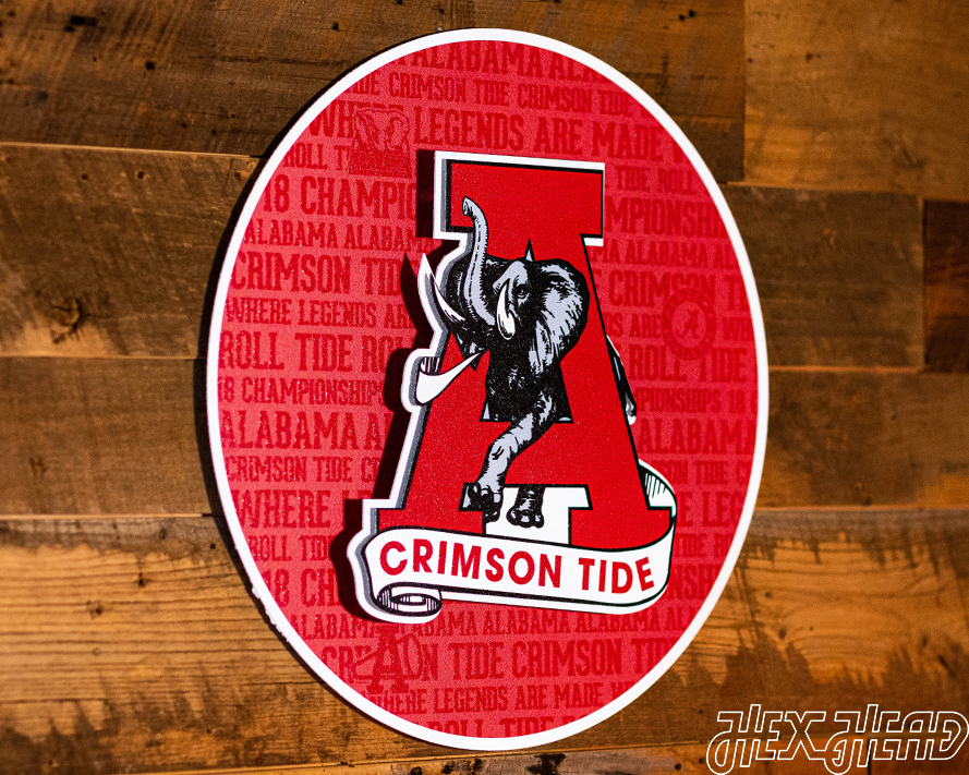 Alabama Crimson Tide CRAFT SERIES 3D Embossed Metal Wall Art