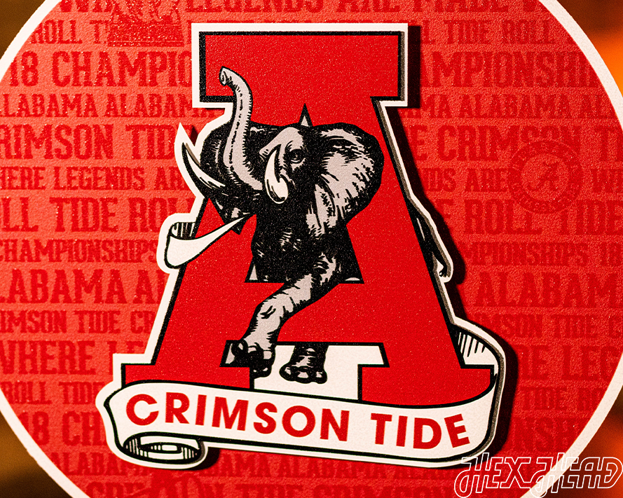 Alabama Crimson Tide CRAFT SERIES 3D Embossed Metal Wall Art