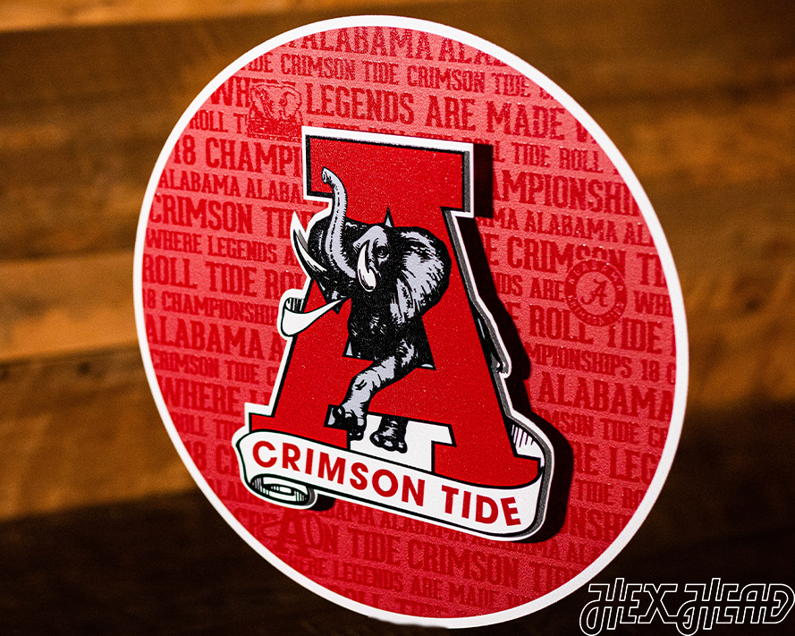 Alabama Crimson Tide CRAFT SERIES 3D Embossed Metal Wall Art