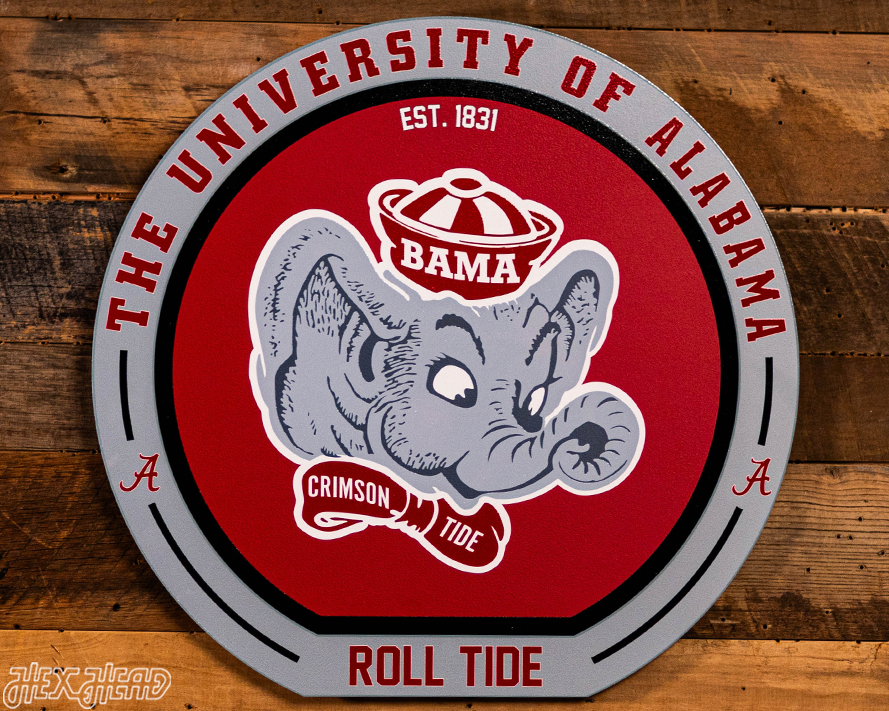 VARSITY Collection- SINGLE Layer Alabama Crimson Tide Metal Wall Art