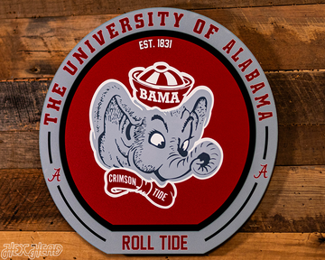 VARSITY Collection- SINGLE Layer Alabama Crimson Tide Metal Wall Art