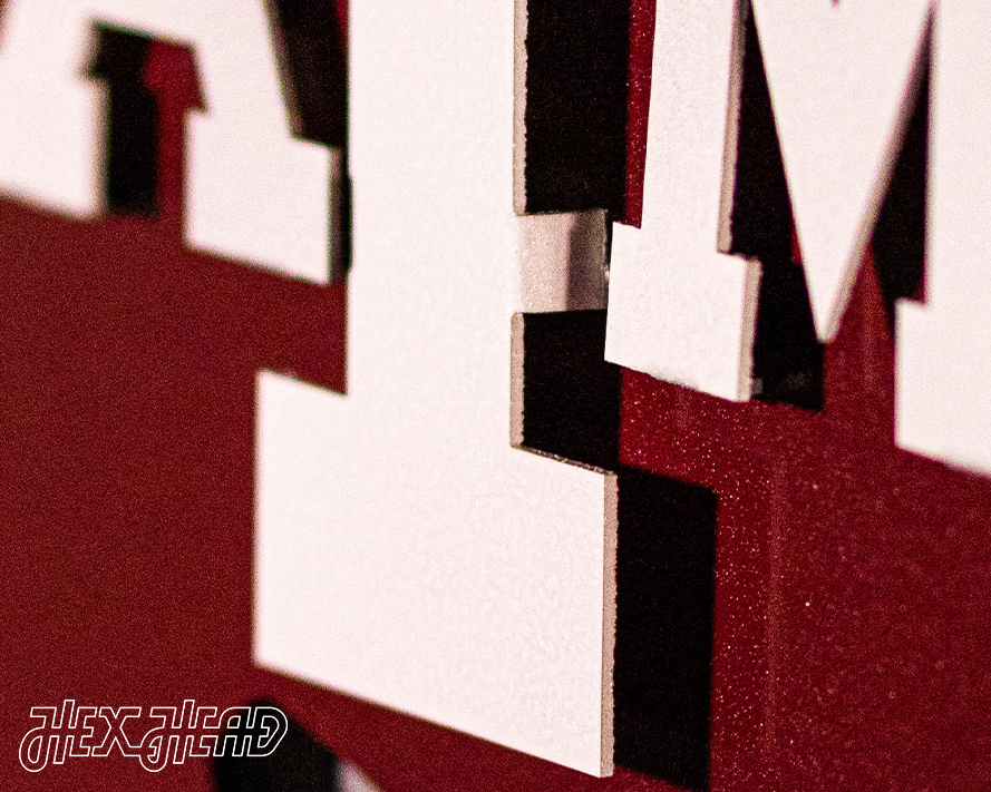 Texas A&M Football Helmet 3D Vintage Metal Wall Art