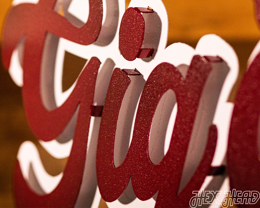 Texas A&M "Gig'Em" Script 3D Vintage Wall Art