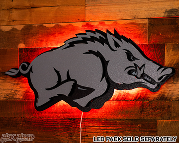 MONOCHROME - Arkansas Razorbacks "RUNNING TUSK" 3D Vintage Metal Wall Art
