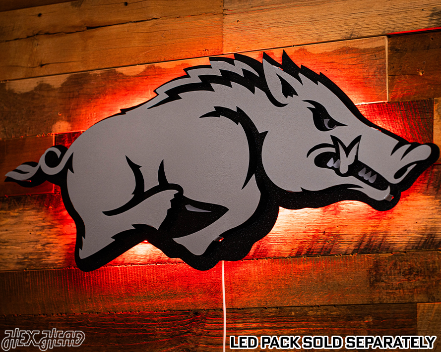 MONOCHROME - Arkansas Razorbacks "RUNNING TUSK" 3D Vintage Metal Wall Art