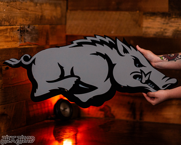 MONOCHROME - Arkansas Razorbacks "RUNNING TUSK" 3D Vintage Metal Wall Art