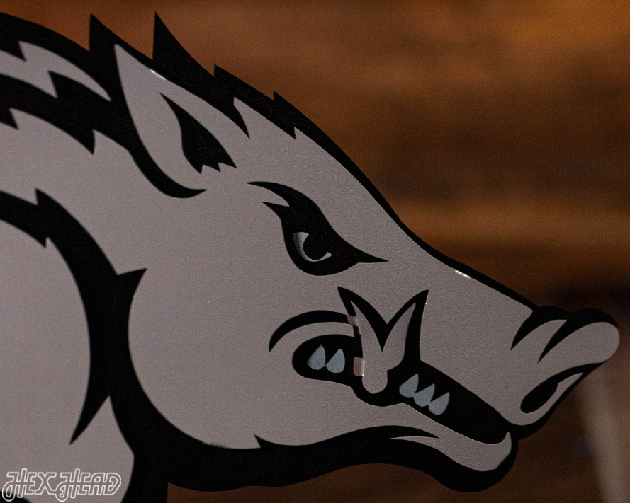MONOCHROME - Arkansas Razorbacks "RUNNING TUSK" 3D Vintage Metal Wall Art