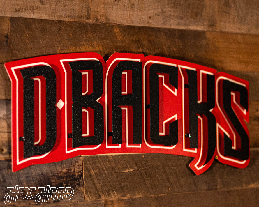 Arizona Diamondbacks Wordmark  3 Layer A 3D Metal Wall Art