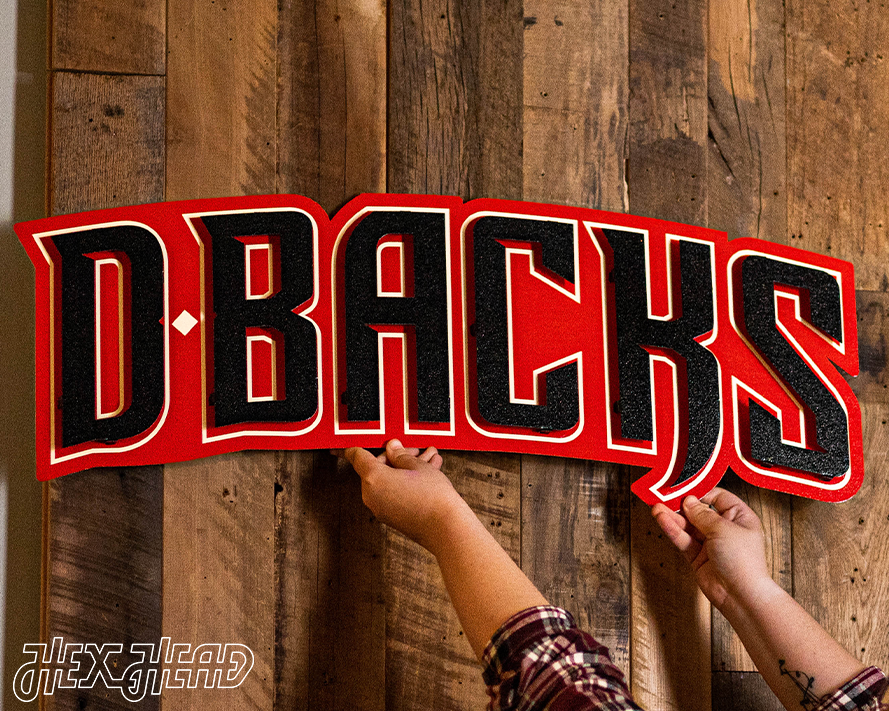 Arizona Diamondbacks Wordmark  3 Layer A 3D Metal Wall Art