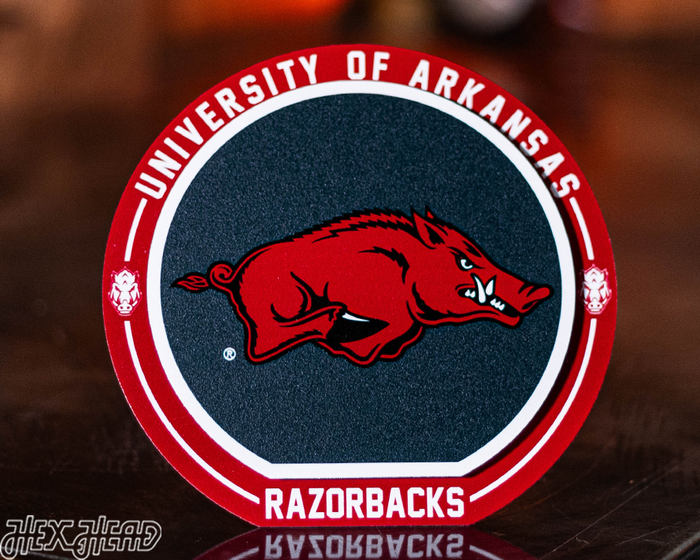 Arkansas Razorbacks Vintage Metal Wall Art - Hex Head Art