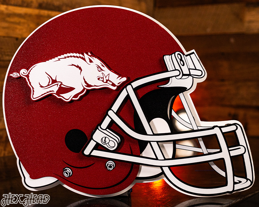 Arkansas Razorbacks BLITZ COLLECTION - 8 LAYER Helmet 3D Metal Wall Art