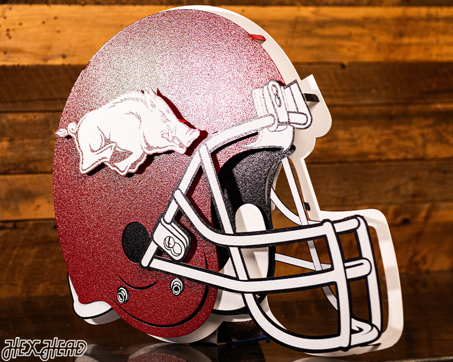 Arkansas Razorbacks BLITZ COLLECTION - 8 LAYER Helmet 3D Metal Wall Art