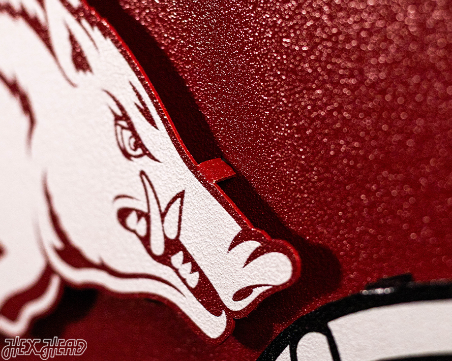 Arkansas Razorbacks BLITZ COLLECTION - 8 LAYER Helmet 3D Metal Wall Art