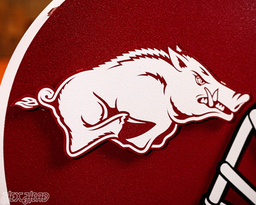 Arkansas Razorbacks BLITZ COLLECTION - 8 LAYER Helmet 3D Metal Wall Art