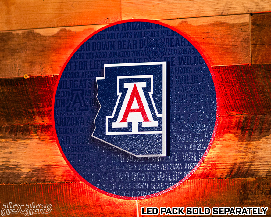 Arizona Wildcats 3D CRAFT SERIES Embossed Metal Wall Art