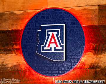 Arizona Wildcats 3D CRAFT SERIES Embossed Metal Wall Art