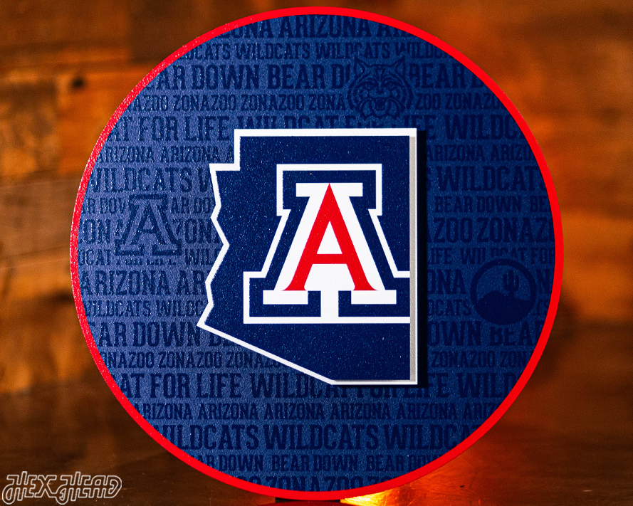 Arizona Wildcats 3D CRAFT SERIES Embossed Metal Wall Art