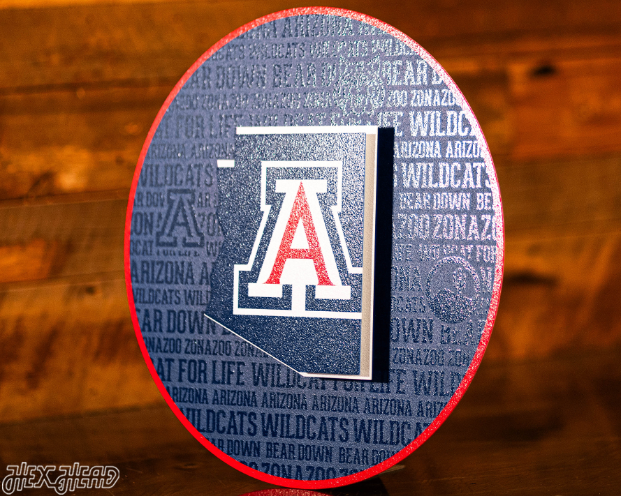 Arizona Wildcats 3D CRAFT SERIES Embossed Metal Wall Art