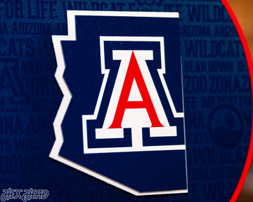 Arizona Wildcats 3D CRAFT SERIES Embossed Metal Wall Art