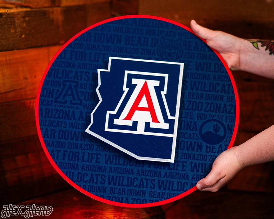 Arizona Wildcats 3D CRAFT SERIES Embossed Metal Wall Art