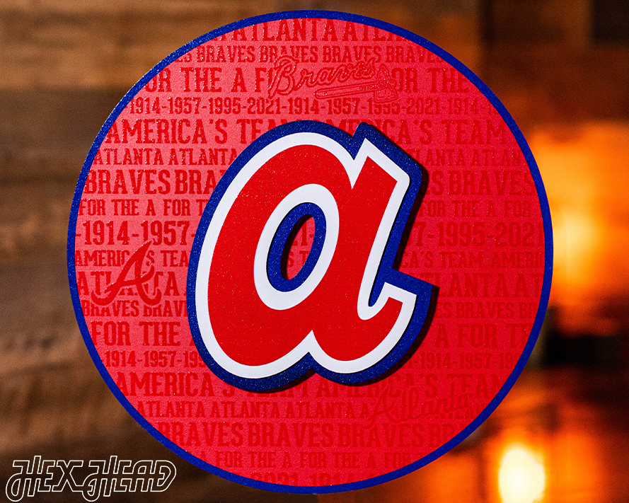 Atlanta Braves A 3D layer Metal Art – Hex Head Art