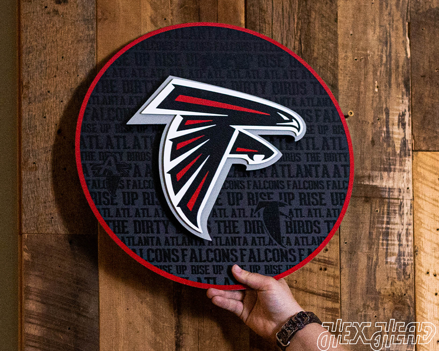 Atlanta Falcons 3D Vintage Metal Wall Art – Hex Head Art