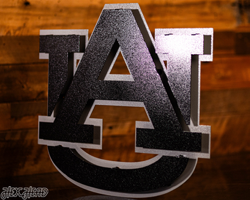 MONOCHROME -- Auburn Tigers "AU" 3D Vintage Metal Wall Art