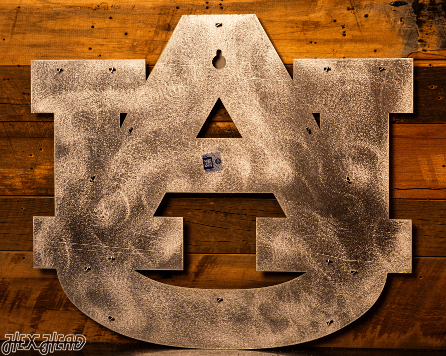 MONOCHROME -- Auburn Tigers "AU" 3D Vintage Metal Wall Art