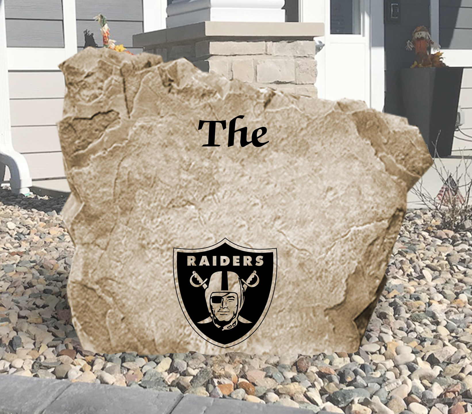 Las Vegas Raiders Design-A-Stone Landscape Art Family Name