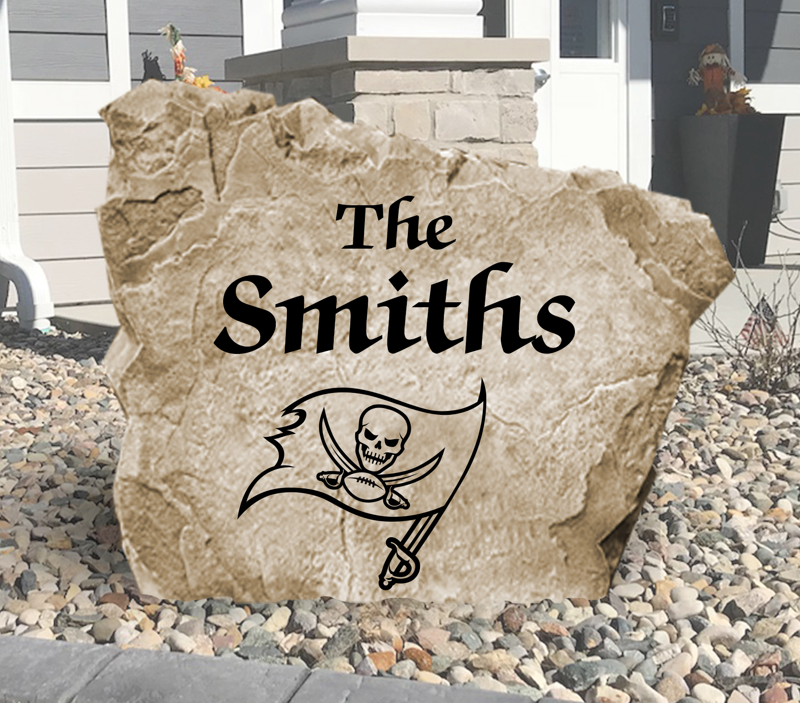 Tampa Bay Buccaneers Design-A-Stone Landscape Art Family Name