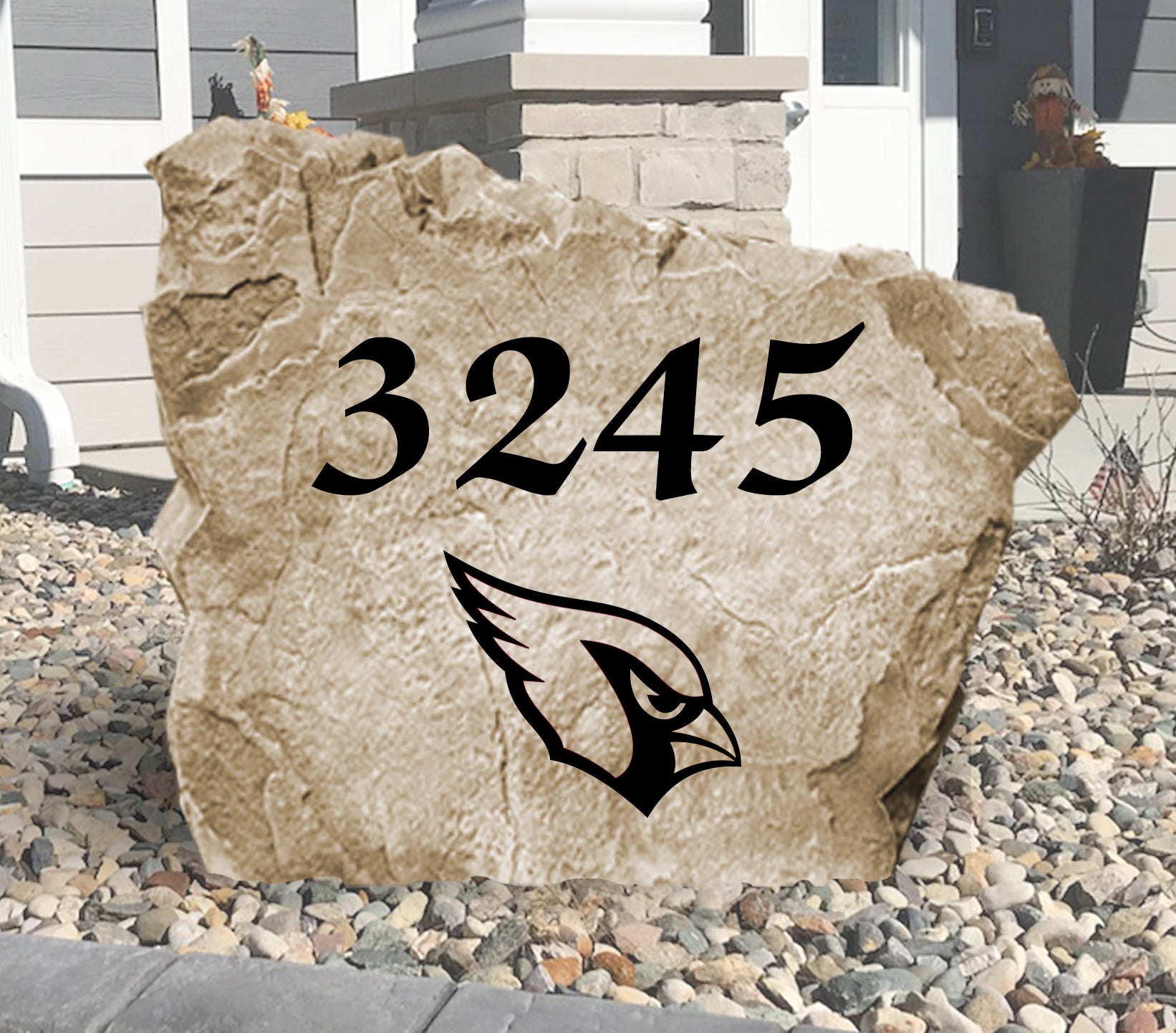 Arizona Cardinals Design-A-Stone Landscape Art Address Stone