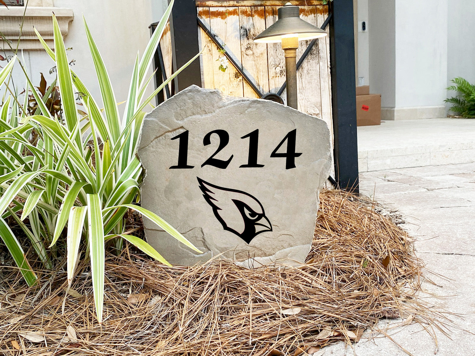 Arizona Cardinals Design-A-Stone Landscape Art Address Stone