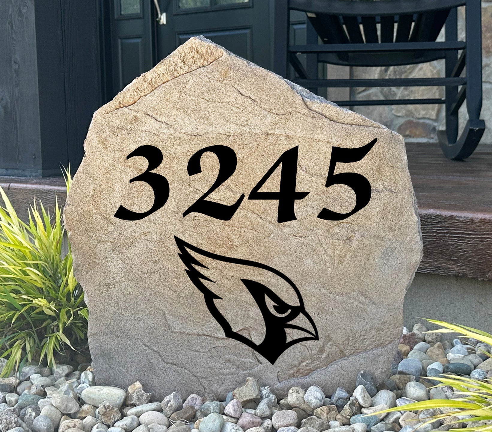 Arizona Cardinals Design-A-Stone Landscape Art Address Stone