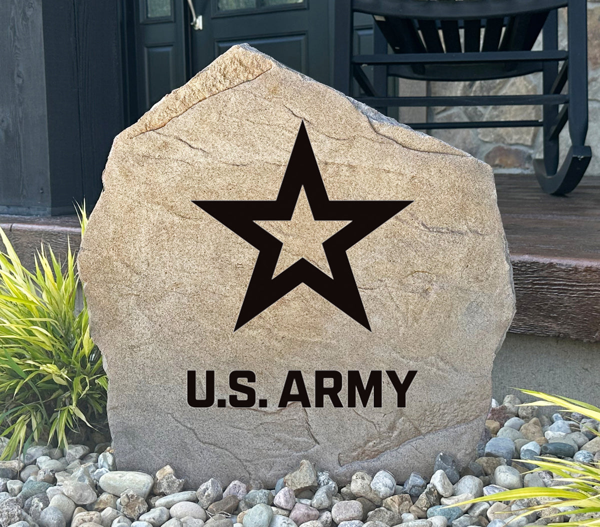 Abstract Military Rocks United States Army Design-A-Stone Landscape Art