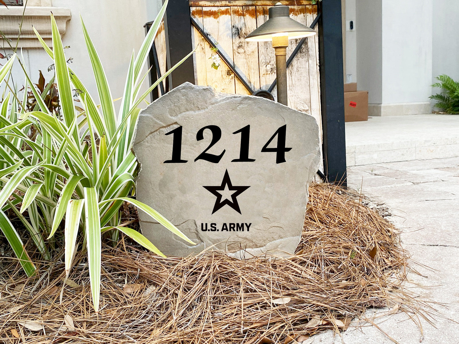 United States Army Design-A-Stone Landscape Art Address Stone