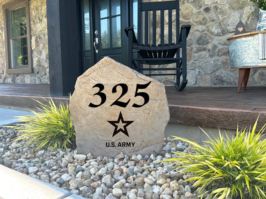 United States Army Design-A-Stone Landscape Art Address Stone