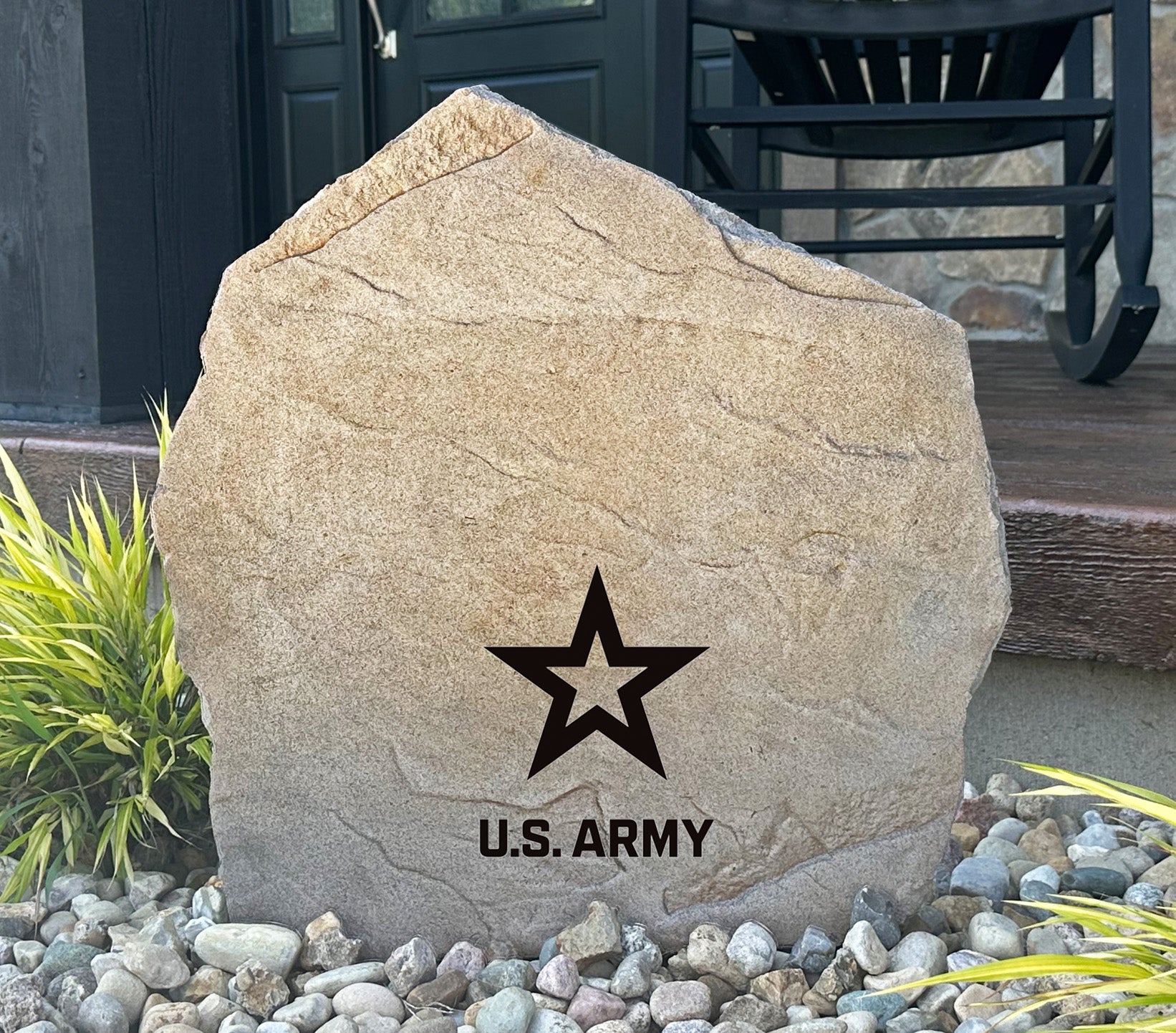 United States Army Design-A-Stone Landscape Art Address Stone