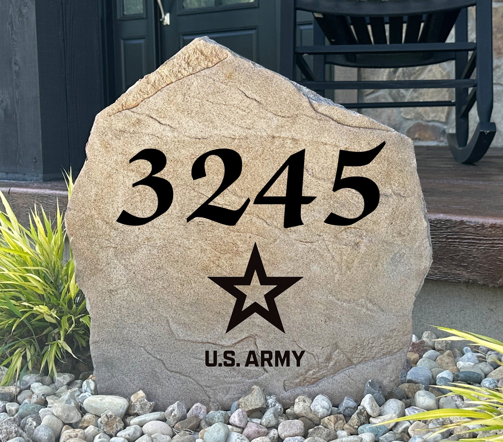 United States Army Design-A-Stone Landscape Art Address Stone