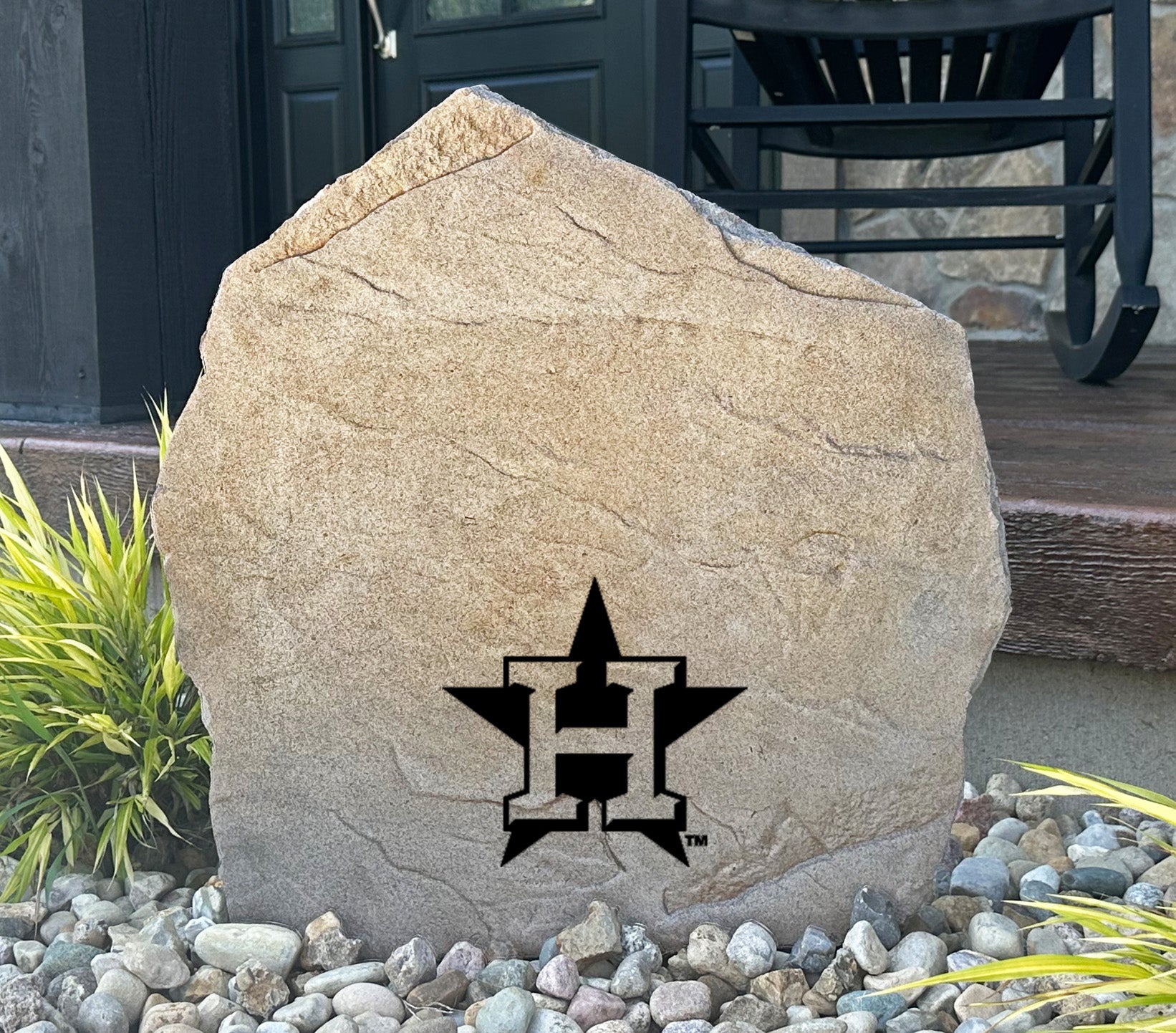 Houston Astros Design-A-Stone Landscape Art Address Stone