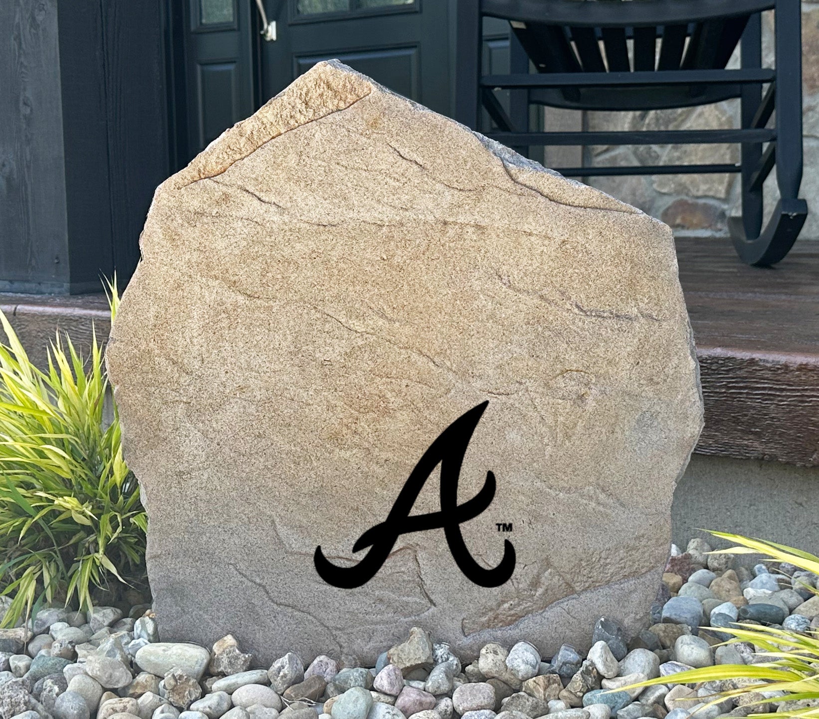 Atlanta Braves Design-A-Stone Landscape Art Address Stone